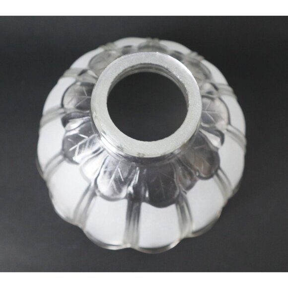 Glass Lamp Shade with Fitter Frosted & Clear Scalloped Replacement - Picture 5 of 6